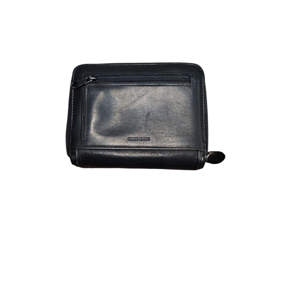 Rolfs Black Leather tri fold‎ multi compartment wallet